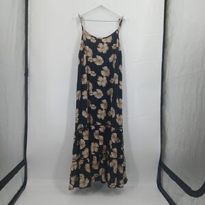 womens plus ava and viv size 2X black floral maxi dress summer vacation